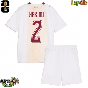 Marokko Achraf Hakimi #2 Vieraspaita Lapsille MM-kisat 2026 Lyhythihainen (+ shortsit)